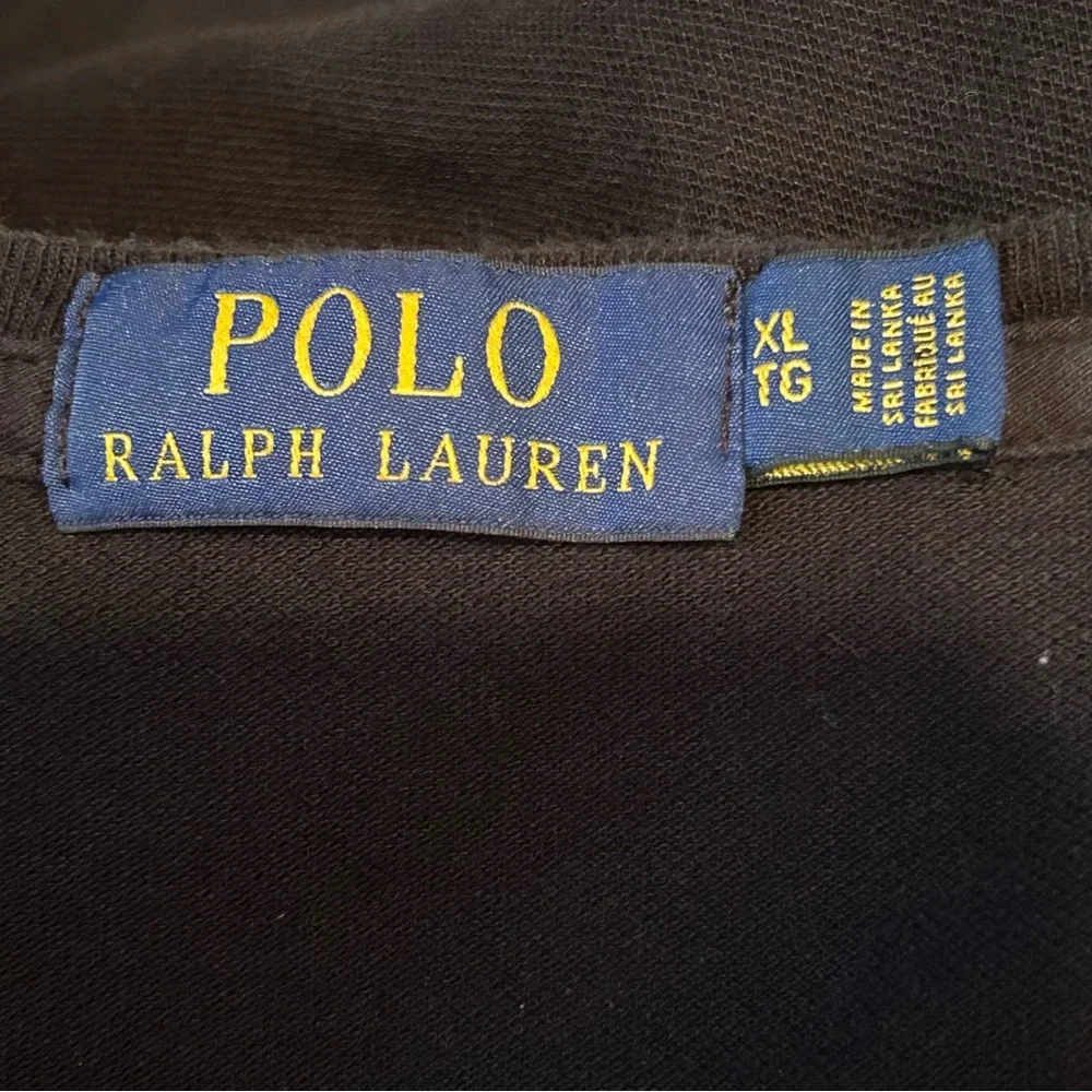 Polo Ralph‎ Lauren Men’s Black Crewneck T Shirt Red Pony Logo Size XL Knit